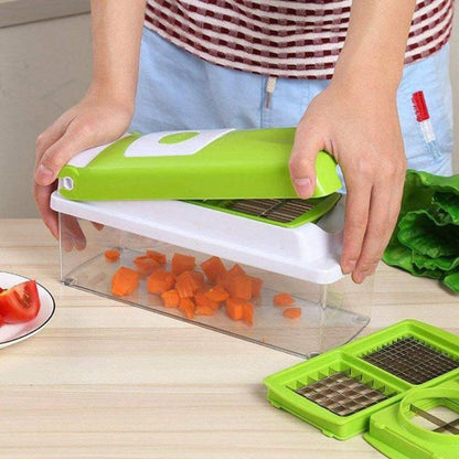 KitchenMaster 12-in-1 Multifunction Vegetable Chopper & Slicer – Safe & Time-Saving Design