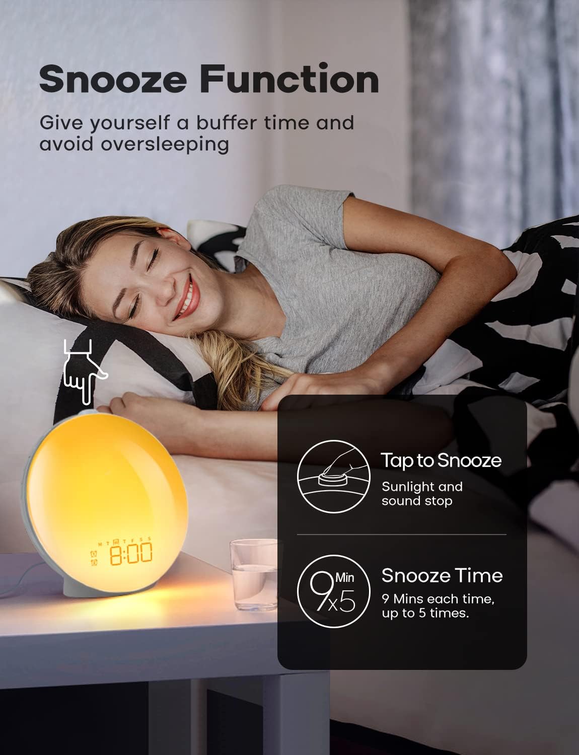GlowRise Natural Wake-Up Light Alarm Clock with Sunrise & Sunset Simulation