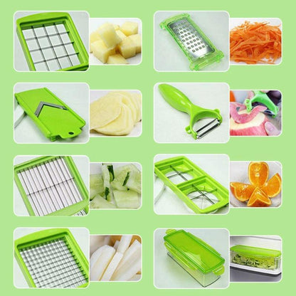KitchenMaster 12-in-1 Multifunction Vegetable Chopper & Slicer – Safe & Time-Saving Design