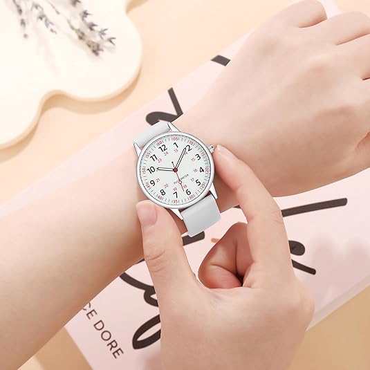 Stylish Women’s Clip-On Watch – Waterproof Silicone Fob Watch in Elegant Colours