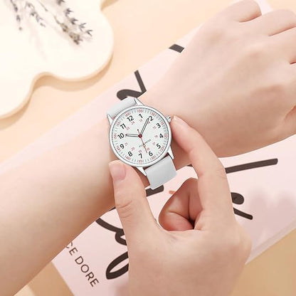 Stylish Women’s Clip-On Watch – Waterproof Silicone Fob Watch in Elegant Colours