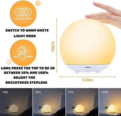 Breastfeeding Night Light | Soft BPA-Free Silicone Touch Lamp with Eye-Friendly Stepless Dimmer
