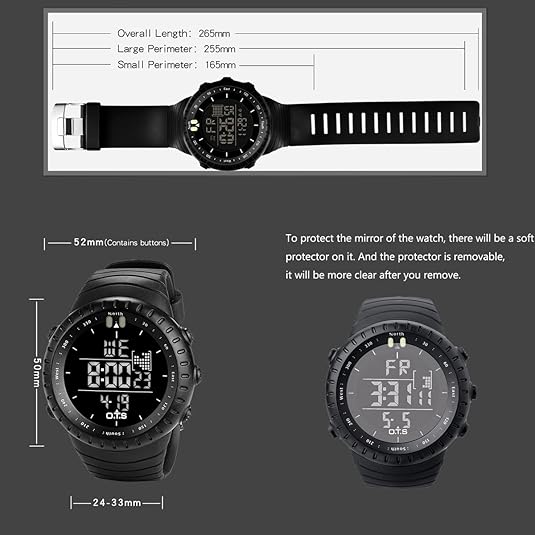 Henry Waterproof Men’s Digital Sports Watch – Shockproof, Tactical & LED Backlit Outdoor Timepiece