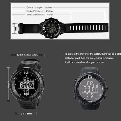 Henry Waterproof Men’s Digital Sports Watch – Shockproof, Tactical & LED Backlit Outdoor Timepiece