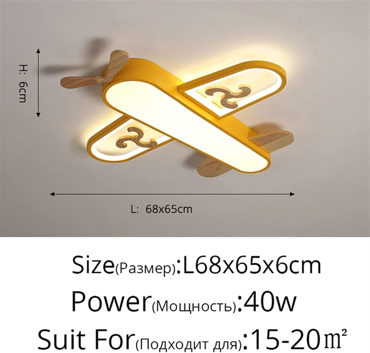 Airplane Pendant Light for Kids Room – Dimmable LED with Remote Control | Colour-Adjustable Ceiling Lamp