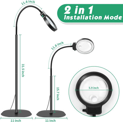 Full-Page Magnifying Glass with LED Light – Hands-Free Reading Aid for Books, Crafts & Hobbies