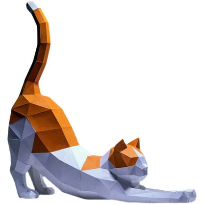 62cm Stretched Cat Papercraft Model – DIY 3D Kit for Creative Home Decor