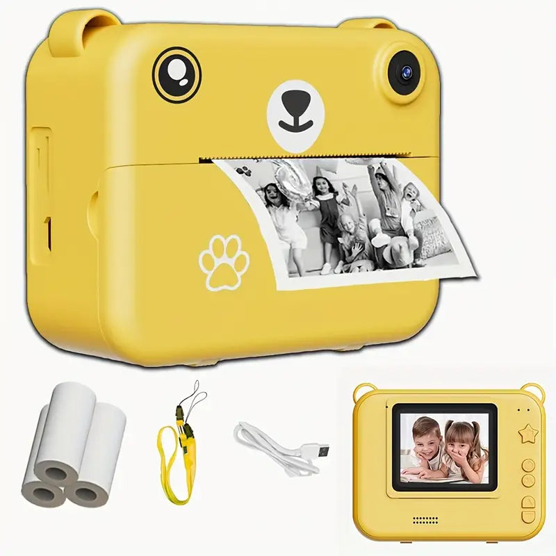 SnapKid Instant Print Camera for Kids – 1080P HD Photo & Video with Printing Paper & USB Charger