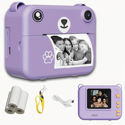 SnapKid Instant Print Camera for Kids – 1080P HD Photo & Video with Printing Paper & USB Charger