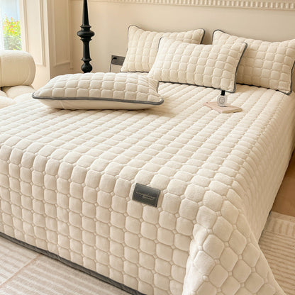 Modern Soft Throw Blanket with Square Texture – Stylish Fluffy Bed & Sofa Cover