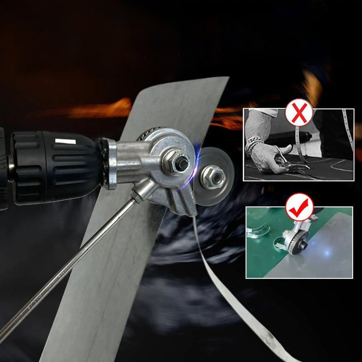 Electric Plate Cutter – Drill Attachment for Fast, Safe & Effortless Sheet Cutting