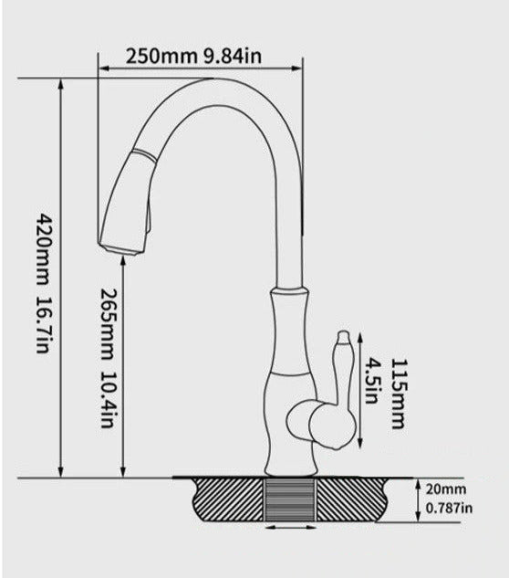 Modern Pull-Out Kitchen Mixer Tap – Stainless Steel 360° Swivel with Extendable Spray Head