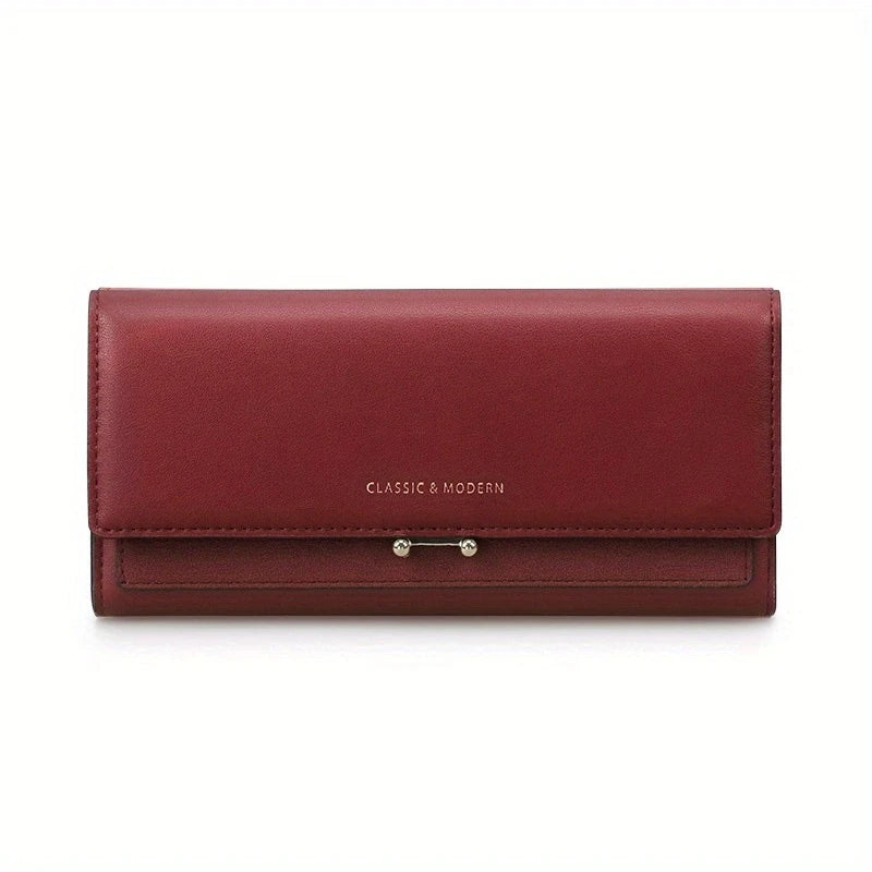 Women's Luxury Long Wallet – Elegant Clutch Purse with Card & Phone Holder