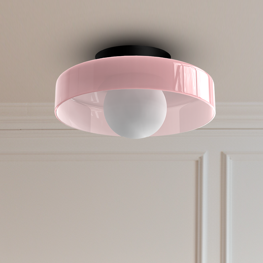 Modern Round Glass Ceiling Light – Elegant Flush Mount Fixture for Kitchen & Living Spaces