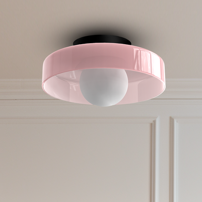 Modern Round Glass Ceiling Light – Elegant Flush Mount Fixture for Kitchen & Living Spaces