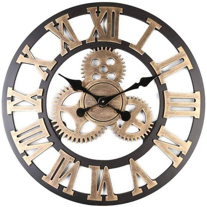 FerroTime Wall Clock – 45cm Retro Industrial Style with Silent Quartz Movement
