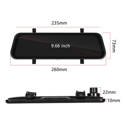 VisionMirror Pro – Ultra HD Mirror Dash Cam with Wireless CarPlay & Android Auto