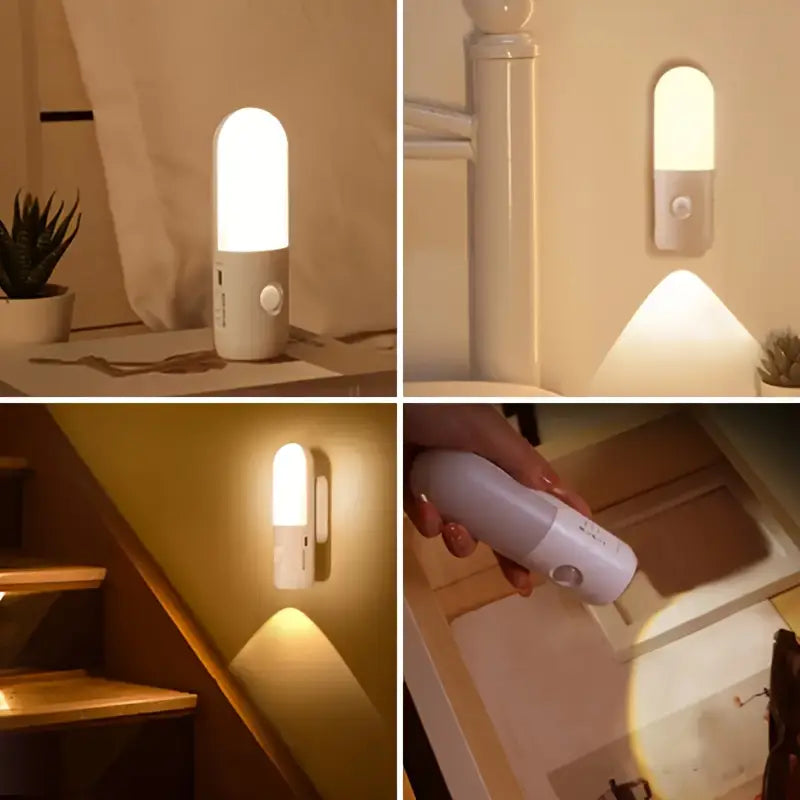 Smart Motion Sensor Night Light – 3-in-1 Rechargeable Wall & Torch Light