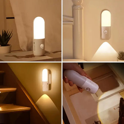 Smart Motion Sensor Night Light – 3-in-1 Rechargeable Wall & Torch Light