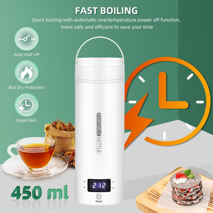 Portable Electric Travel Kettle | Compact Stainless Steel Smart Kettle with LCD