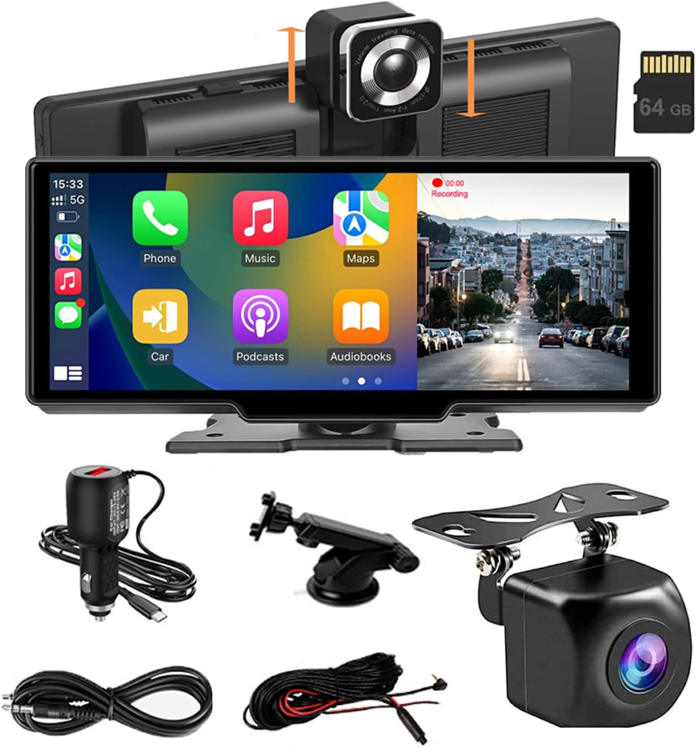 CarVision Pro – Smart Car Display with Apple CarPlay, Android Auto & Dash Camera