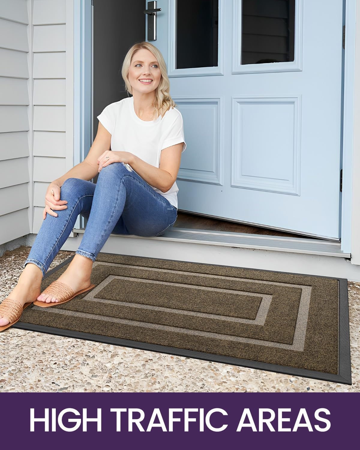 Heavy-Duty Indoor Outdoor Doormat – Waterproof, Non-Slip & Dirt-Resistant Entry Mat