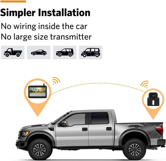 Wireless Rear View Camera with 5" or 7" Monitor – 20m Night Vision & Waterproof Reversing System for Car, Van & Camper