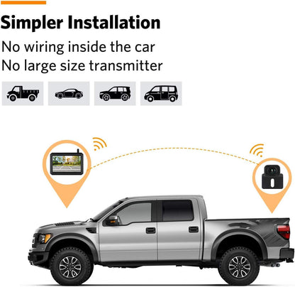 Wireless Rear View Camera with 5" or 7" Monitor – 20m Night Vision & Waterproof Reversing System for Car, Van & Camper