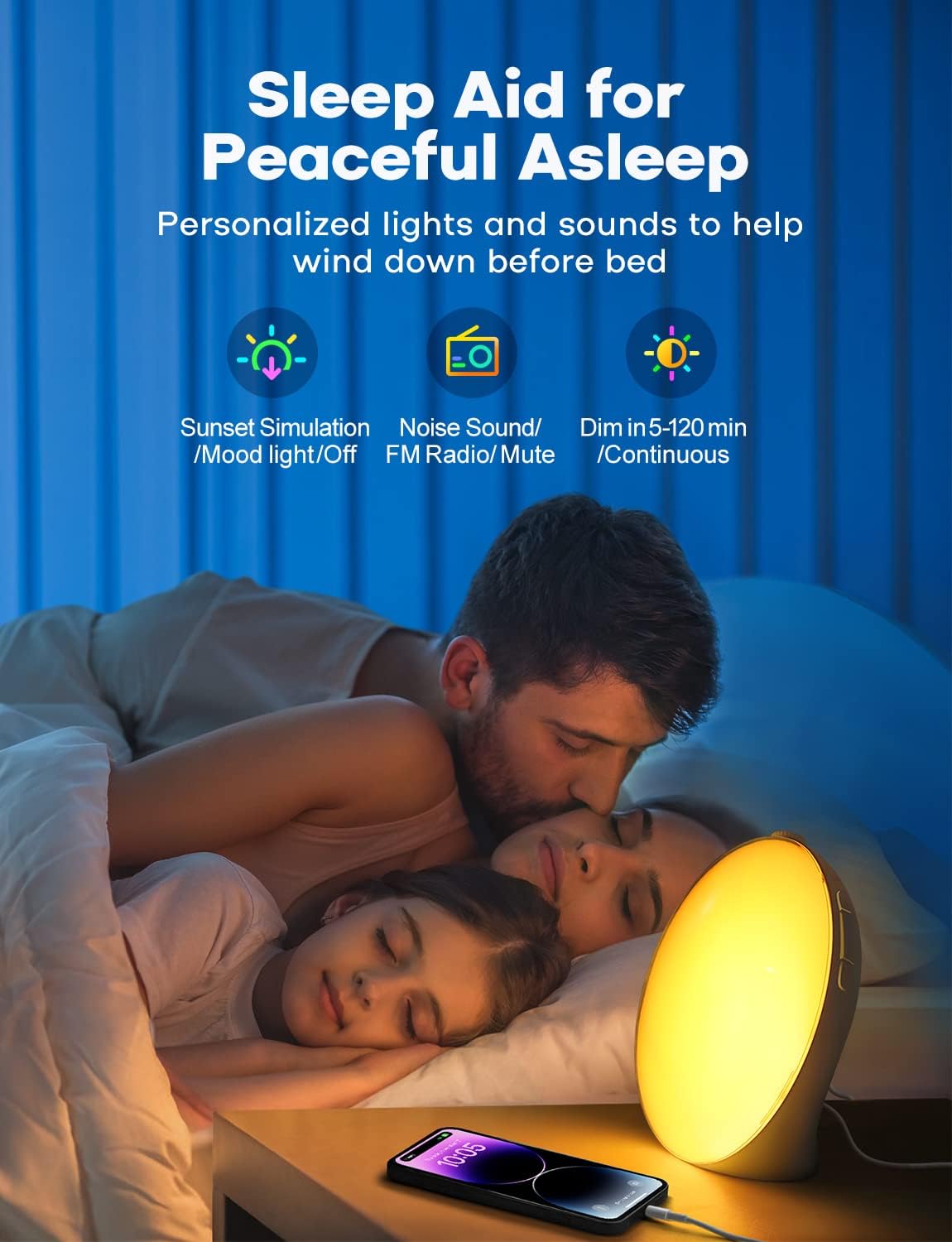 GlowRise Natural Wake-Up Light Alarm Clock with Sunrise & Sunset Simulation