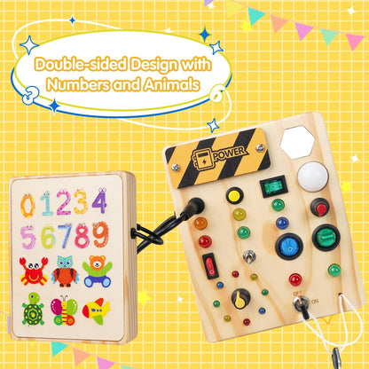 Montessori-Inspired Toddler Pegboard with 27 LED Lights – Educational Toy for Ages 1-6