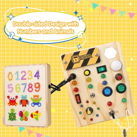 Montessori-Inspired Toddler Pegboard with 27 LED Lights – Educational Toy for Ages 1-6