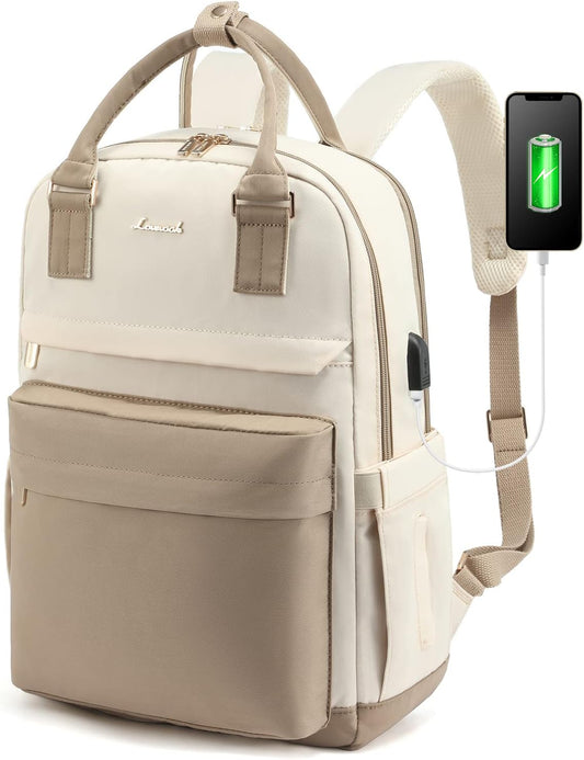 Women’s Waterproof Laptop Backpack with USB Charging – Stylish 17-Inch Work, School & Travel Bag