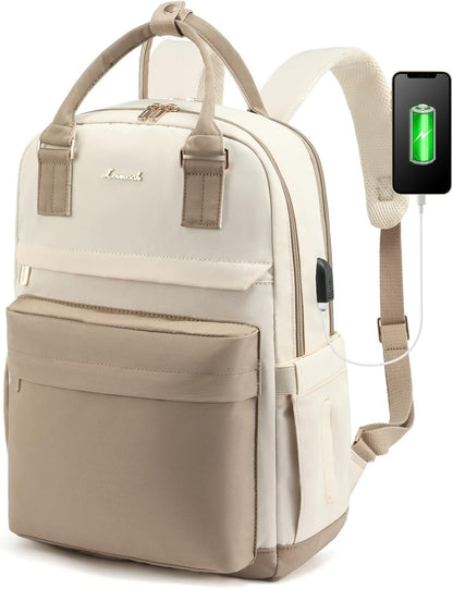 Women’s Waterproof Laptop Backpack with USB Charging – Stylish 17-Inch Work, School & Travel Bag