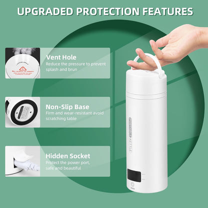 Portable Electric Travel Kettle | Compact Stainless Steel Smart Kettle with LCD