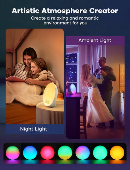 GlowRise Natural Wake-Up Light Alarm Clock with Sunrise & Sunset Simulation