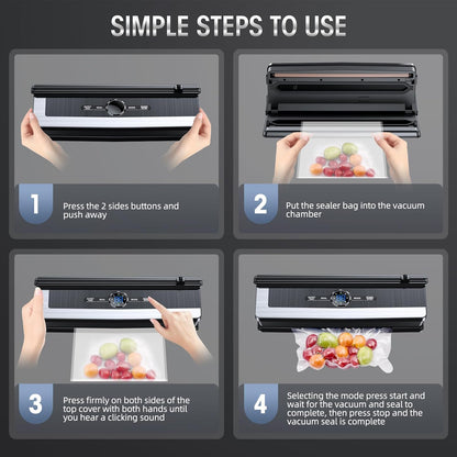 8-in-1 Vacuum Sealer with Built-In Cutter | Food Saver Machine for Dry & Moist Foods