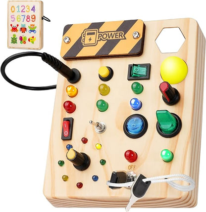 Montessori-Inspired Toddler Pegboard with 27 LED Lights – Educational Toy for Ages 1-6