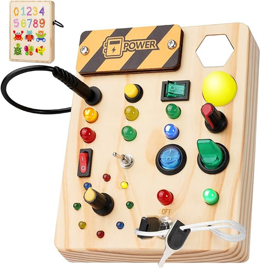 Montessori-Inspired Toddler Pegboard with 27 LED Lights – Educational Toy for Ages 1-6