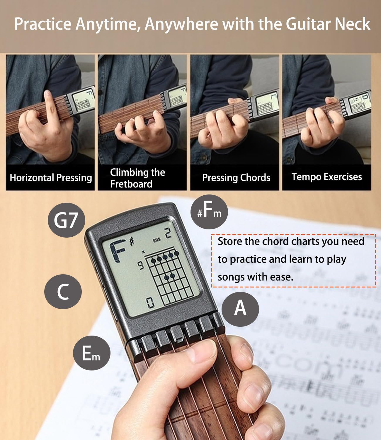 ChordMaster Guitar Chord Trainer – Portable Practice for Beginners & Pros