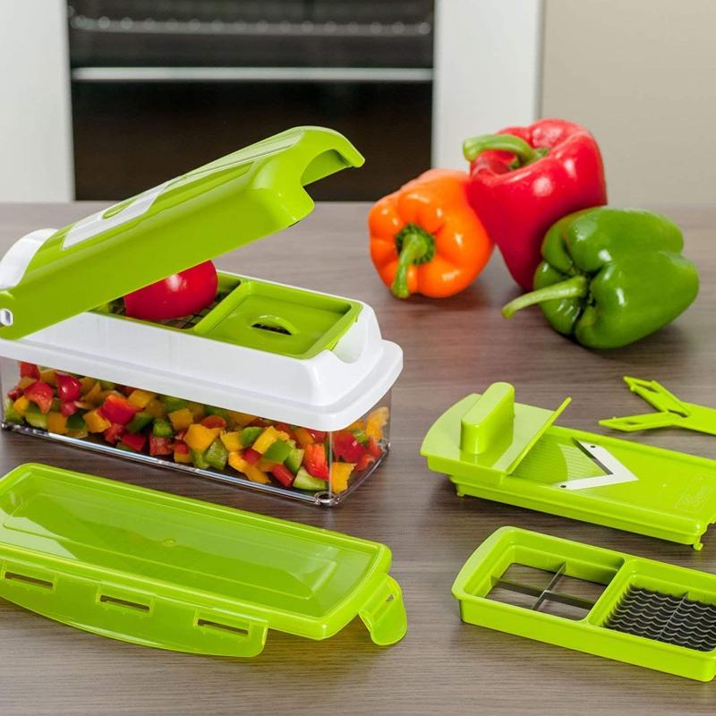 KitchenMaster 12-in-1 Multifunction Vegetable Chopper & Slicer – Safe & Time-Saving Design