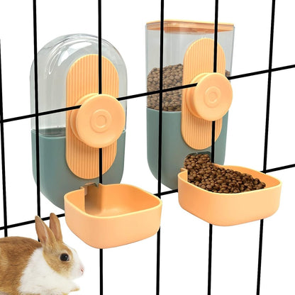 BunnyMate Automatic Rabbit Food & Water Dispenser Set – Cage Mountable Feeder for Small Pets