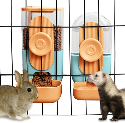 BunnyMate Automatic Rabbit Food & Water Dispenser Set – Cage Mountable Feeder for Small Pets