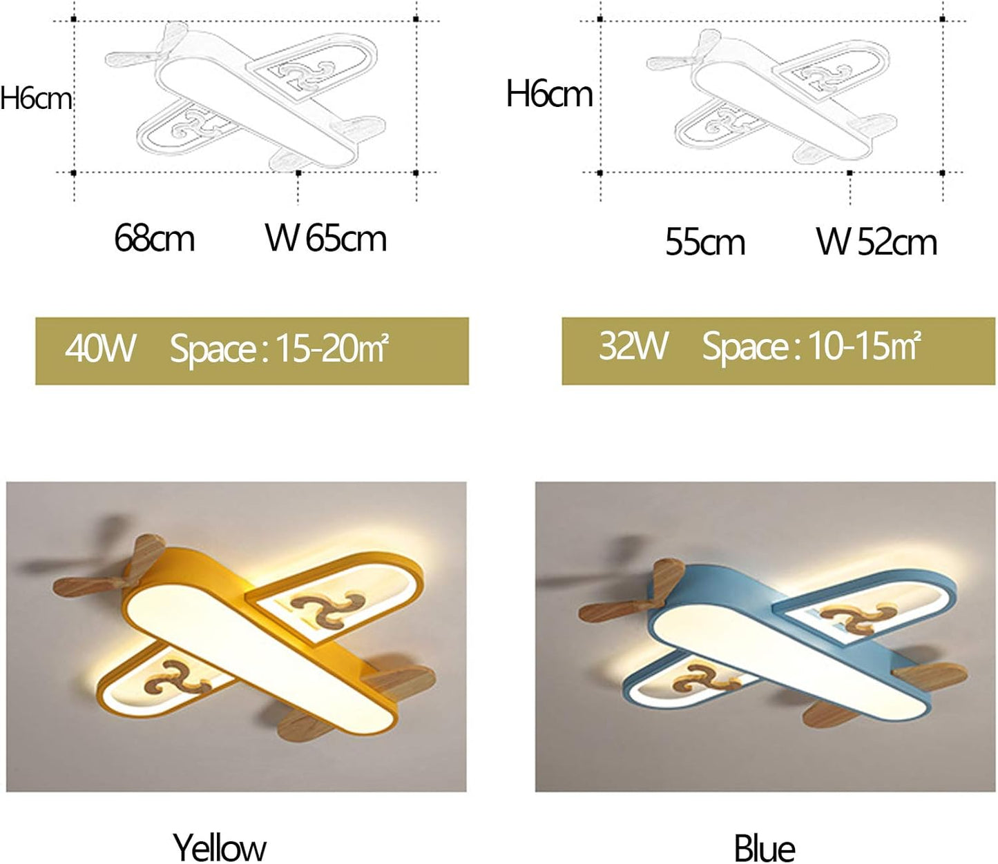 Airplane Pendant Light for Kids Room – Dimmable LED with Remote Control | Colour-Adjustable Ceiling Lamp