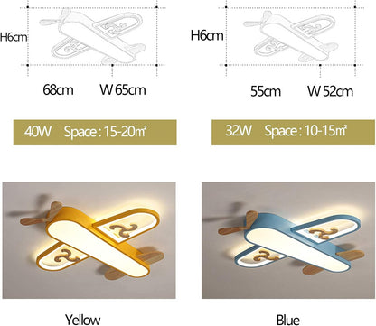 Airplane Pendant Light for Kids Room – Dimmable LED with Remote Control | Colour-Adjustable Ceiling Lamp