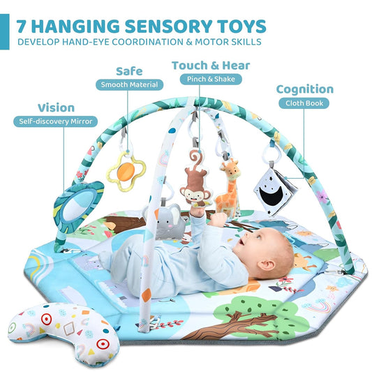 8-in-1 Baby Play Mat & Ball Pit with 6 Toys – A Complete Development Gym for Infants