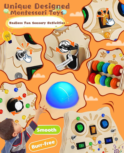 SparkOwl Wooden Light Board – Kids LED Learning Toy