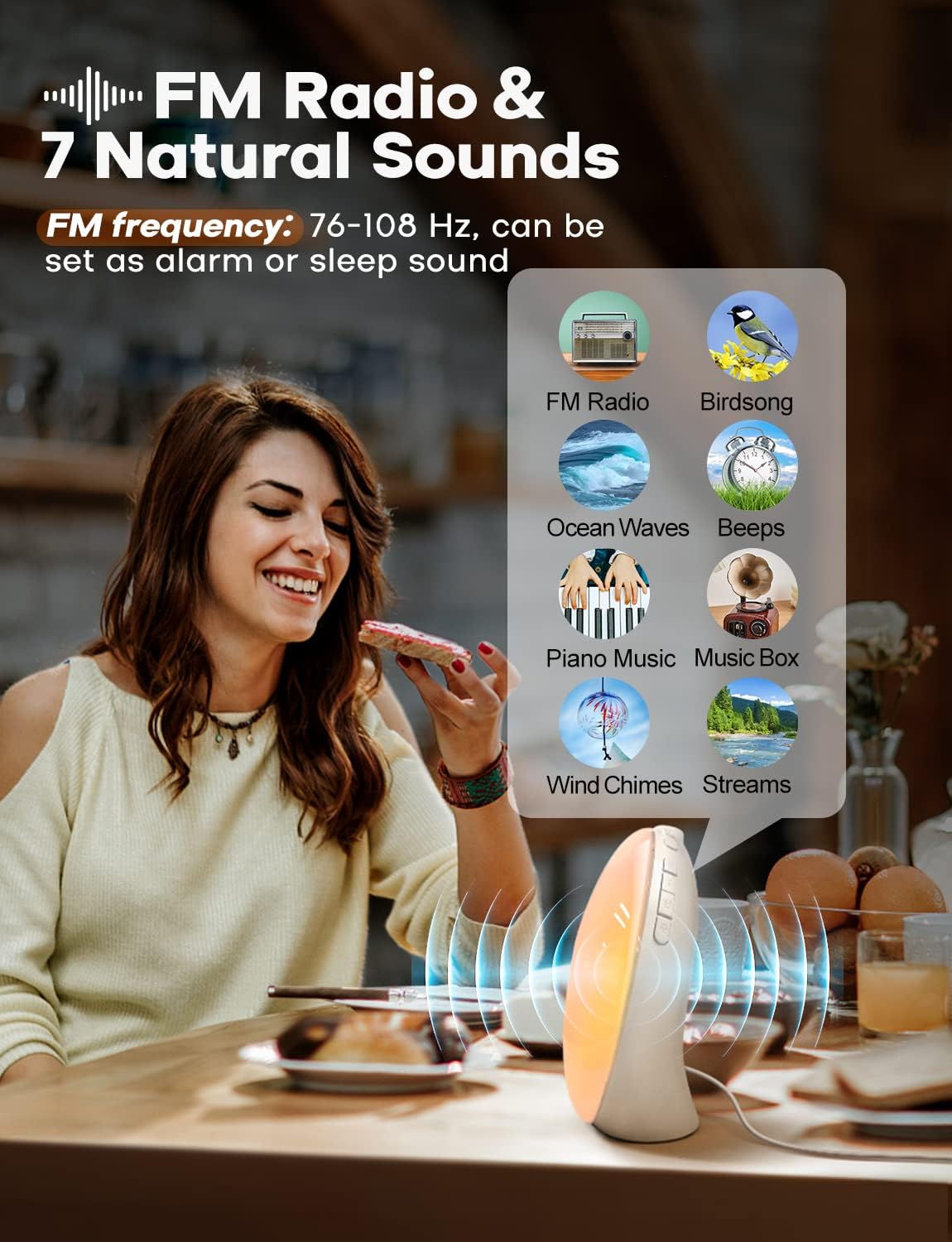 GlowRise Natural Wake-Up Light Alarm Clock with Sunrise & Sunset Simulation
