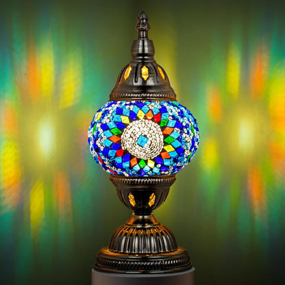 Marrakech Turkish Table Lamp – Handcrafted Mosaic Glass with Bronze Base