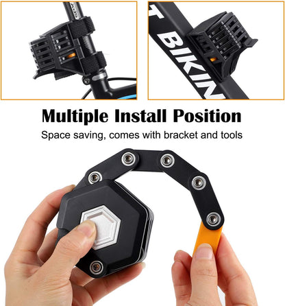 SafeRide Foldable Heavy-Duty Anti-Theft Bike Lock – Ultra Strong Security Chain
