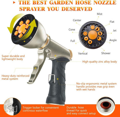 AquaFlex Expandable Garden Hose – Lightweight, Flexible, Leakproof Water Hose with Brass Connectors